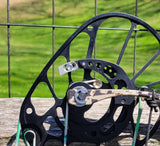 Close-up of titanium draw stops for PSE bows, enhancing bow control and reducing noise during archery.