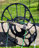 PSE bow draw stops made from titanium, featuring a sleek design for enhanced bow control and reduced noise while shooting