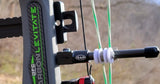 PSE adjustable cable guard system installed on a compound bow for improved performance and stability