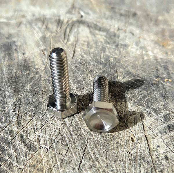 Grade 5 Titanium Alloy Screws - Hex Cap Head - 1/4"-20 x 7/8" Length - (TWO pieces)