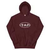 TAP unisex hoodie featuring a white logo, a perfect printed unisex hoodie for archers